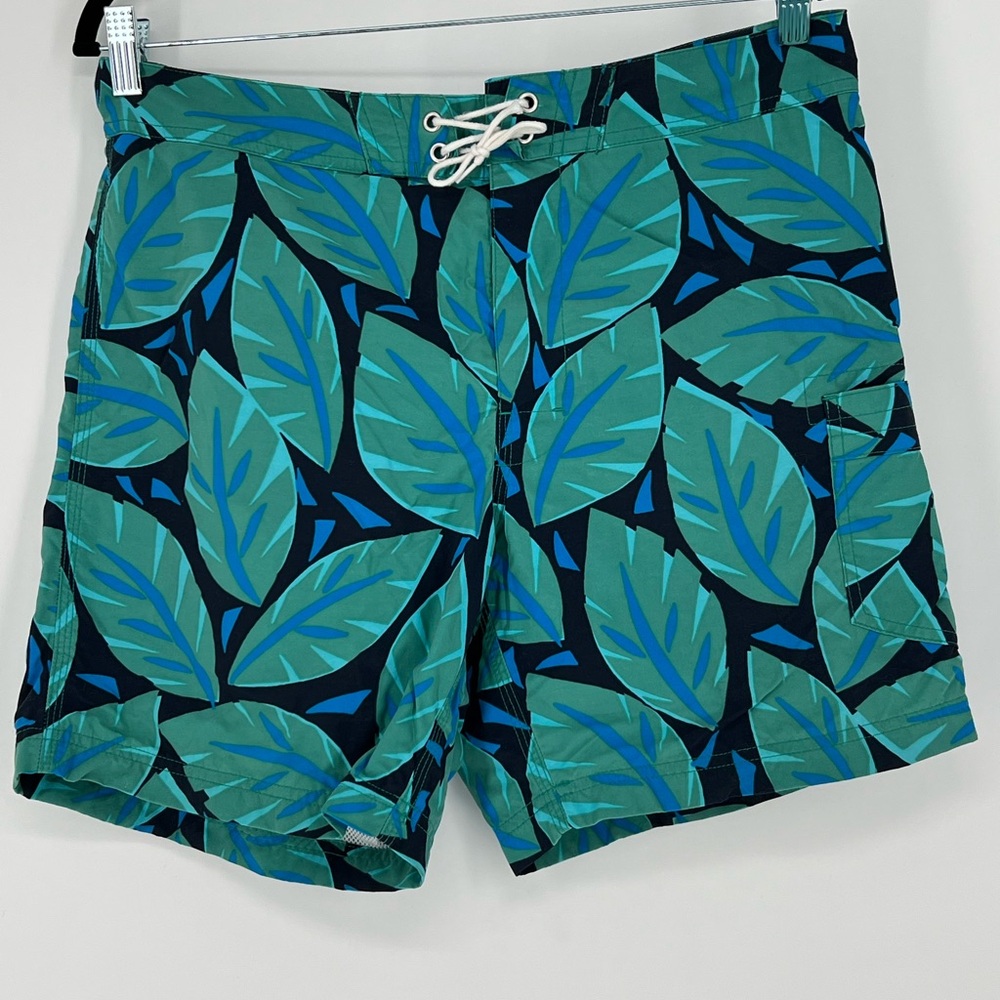 J.Crew tropical‎ leaf print swim trunks, boardshorts